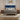 Country Minimalist Bed Frame with Blue Wood Headboard