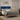 Country Minimalist Bed Frame with Blue Wood Headboard